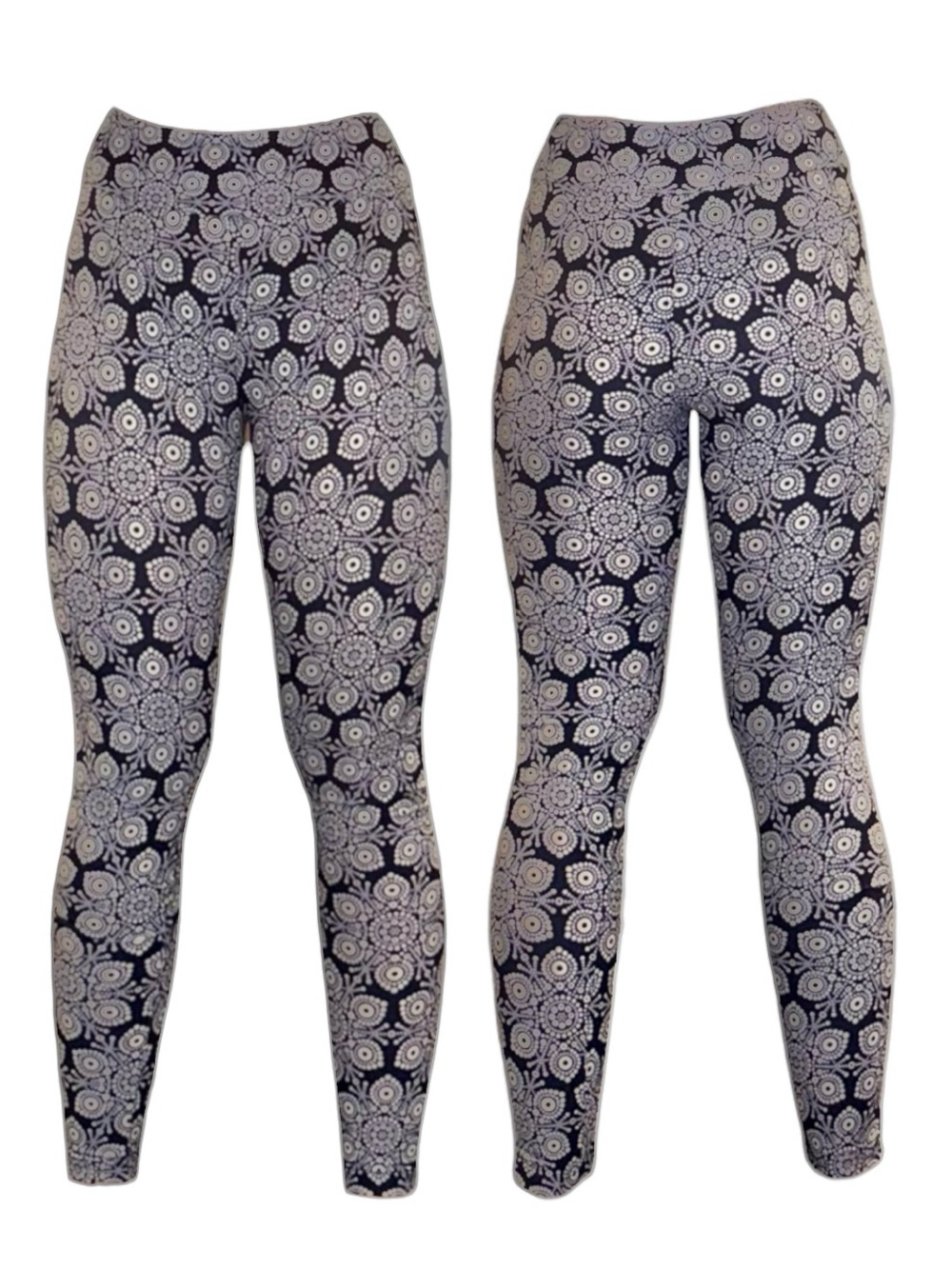 LuLaRoe Black and White Mandala Print Leggings